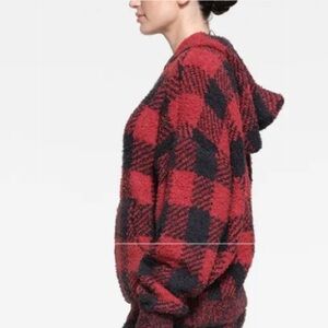 New SKIMS Brick Buffalo Check Hoodie Size S/M Fits like OS